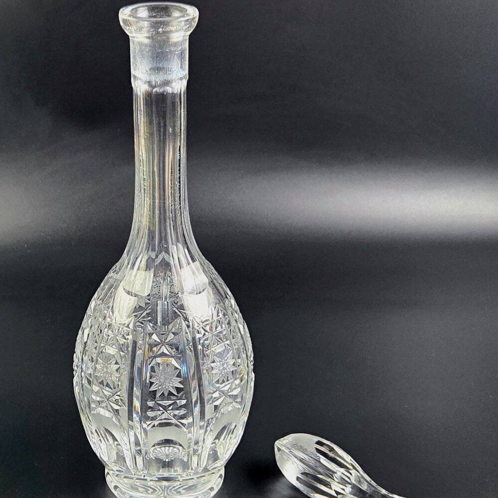 Vintage American Brilliant Cut Clear Crystal Liquor/Wine Decanter